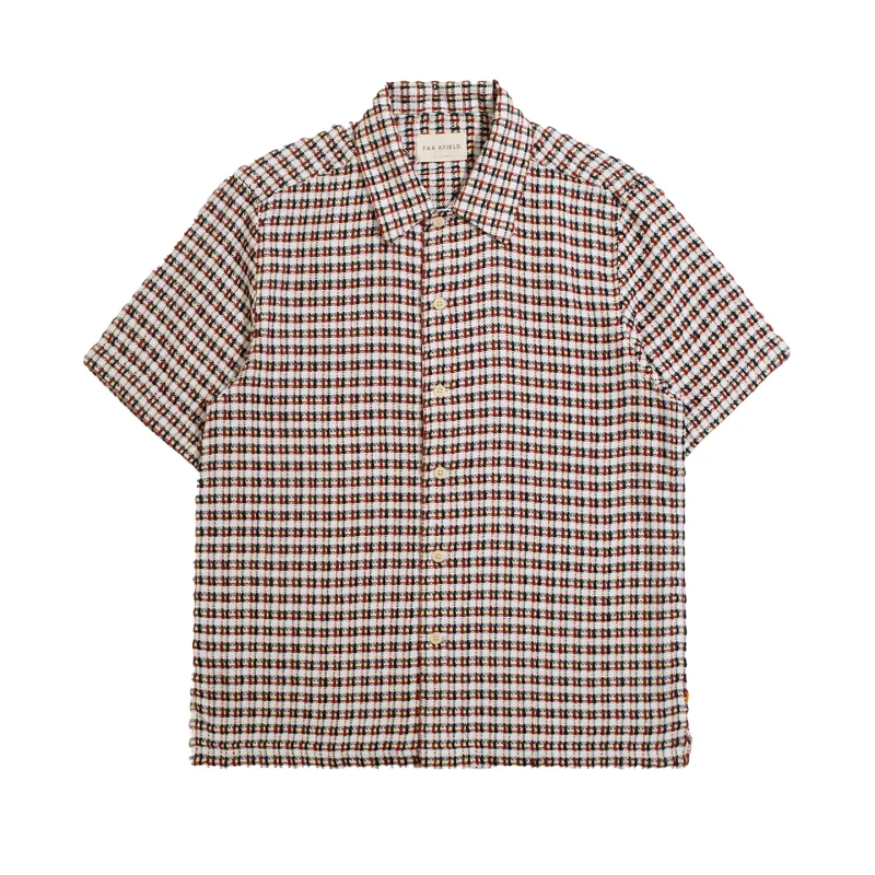 S/S Busey Shirt - Deep Red/Multi Dobby Check sold by Stomping Ground