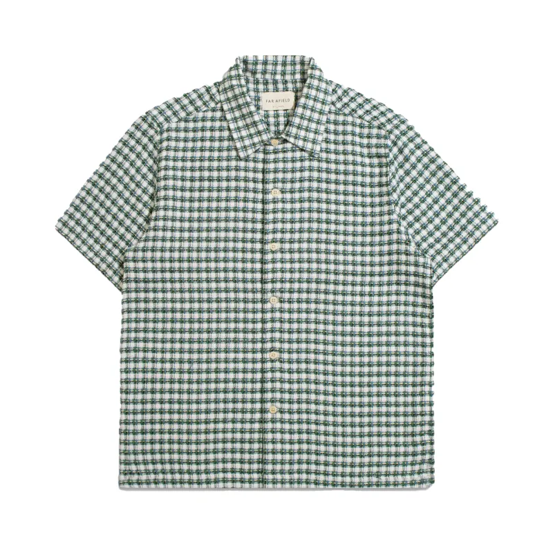 Busey S/S Shirt - Dobby Check Tropical Green sold by Stomping Ground