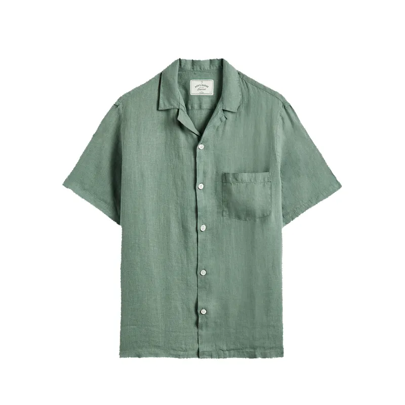 Linen Camp Collar - Dry Green sold by Stomping Ground