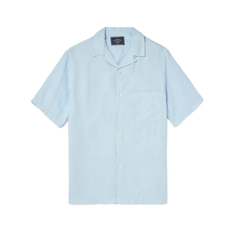Linen Camp Collar - Sky sold by Stomping Ground