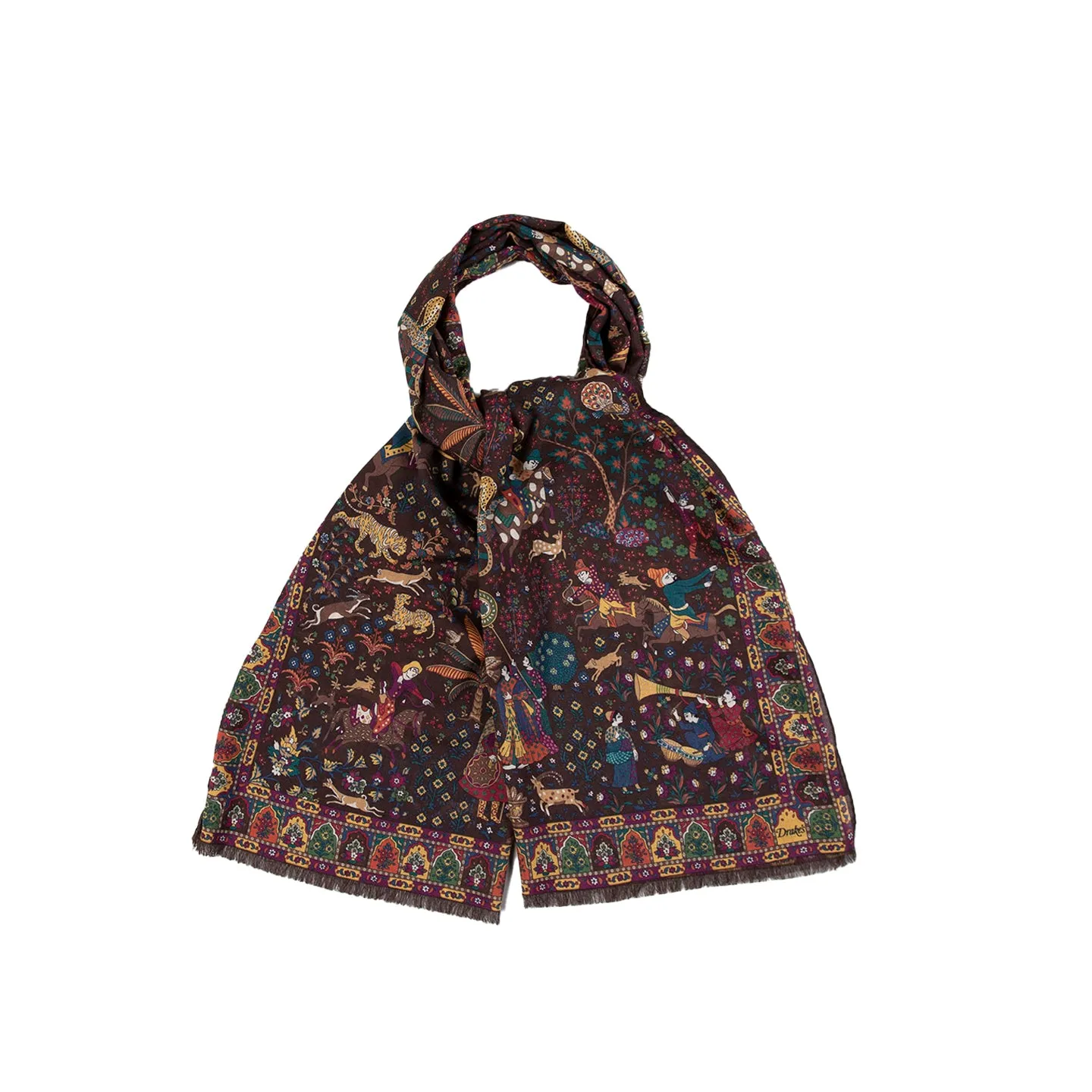 Moghul Garden Silk Scarf - Brown sold by Stomping Ground