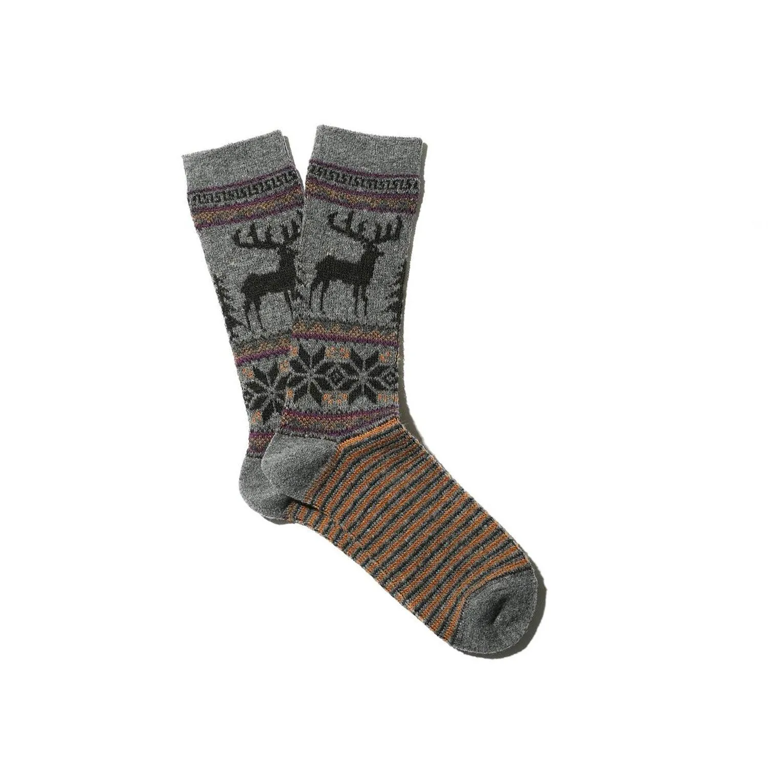 Deer Snow Jacquard - Charcoal sold by Stomping Ground