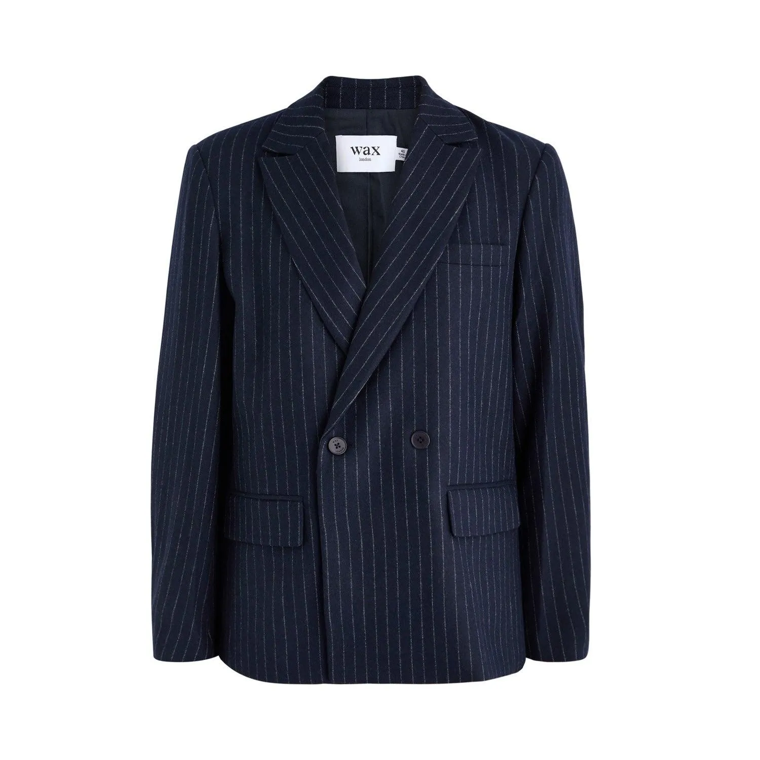 Gekko Pinstripe Blazer - Navy sold by Stomping Ground