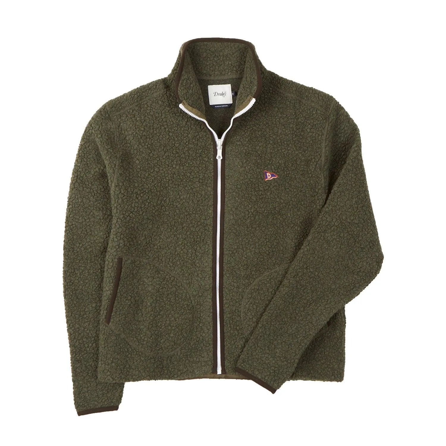 Boucle Wool Zip Jacket - Olive sold by Stomping Ground