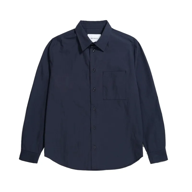 Silas Tech Poplin Shirt - Dark Navy sold by Stomping Ground