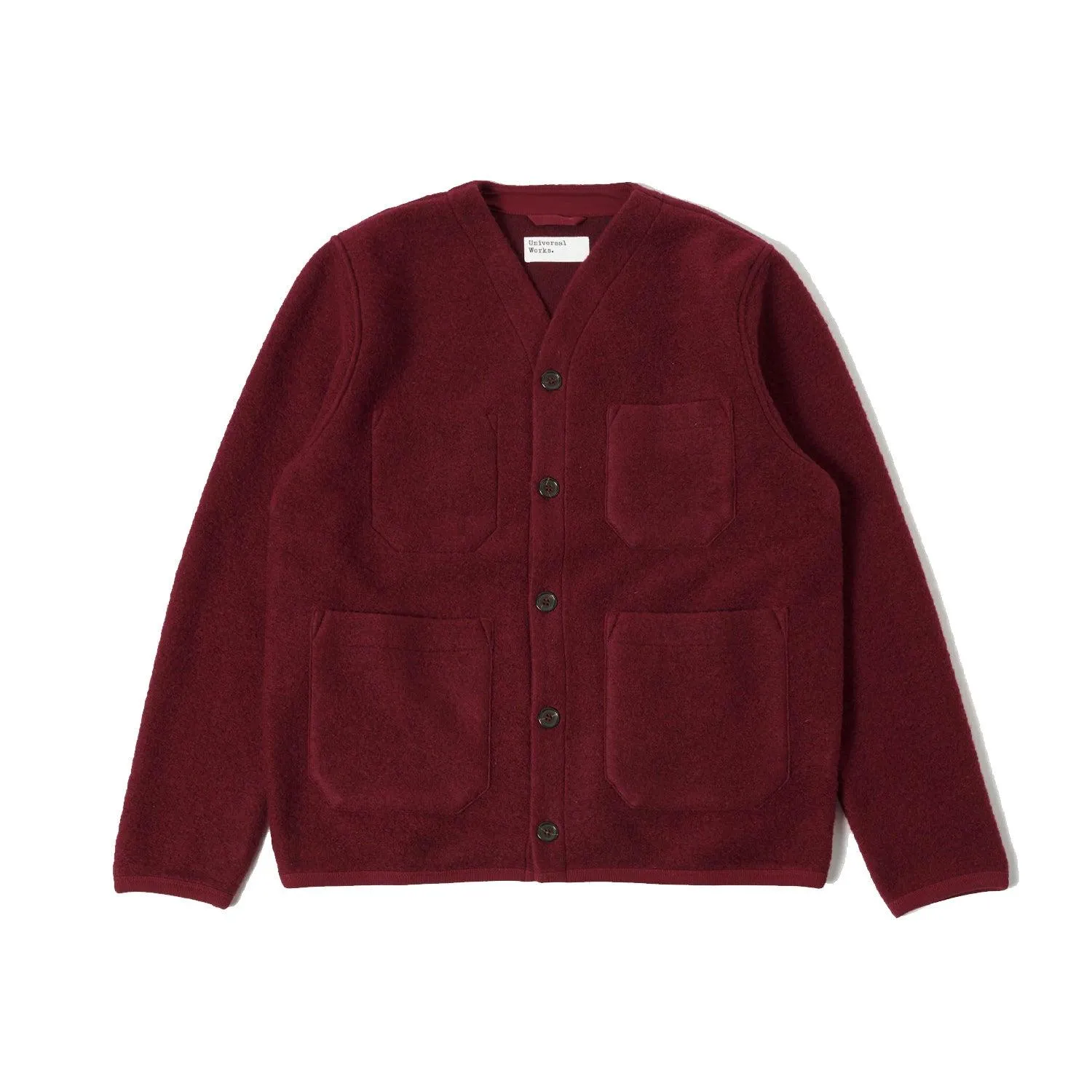 Cardigan - Wool Fleece - Deep Red sold by Stomping Ground