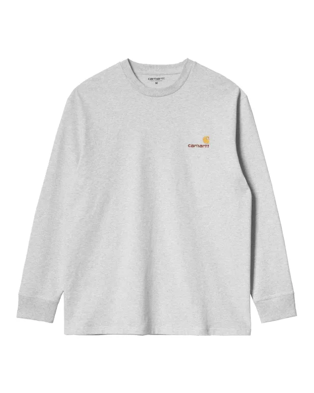 L/S American Script - Ash Heather sold by Stomping Ground
