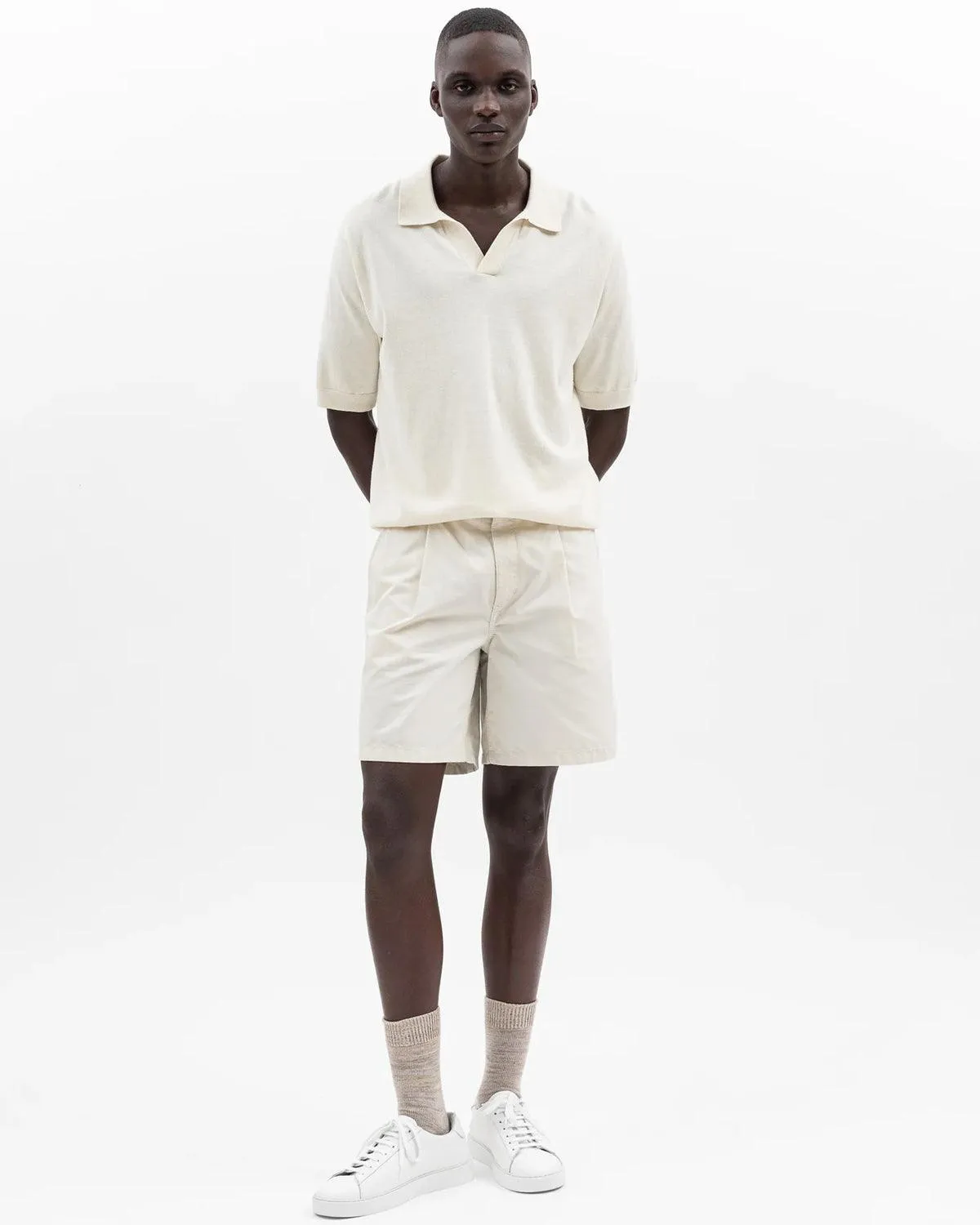 Leif Cotton Linen S/S Polo - Kit White sold by Stomping Ground product image thumbnail 2