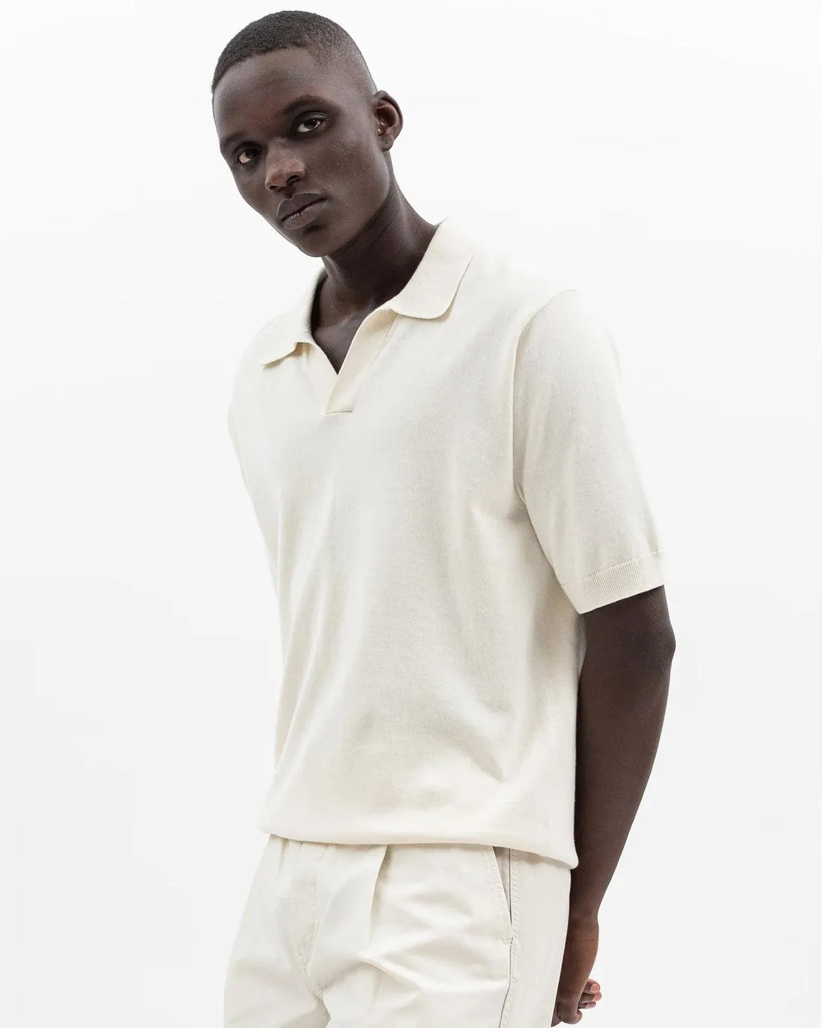 Leif Cotton Linen S/S Polo - Kit White sold by Stomping Ground product image thumbnail 3