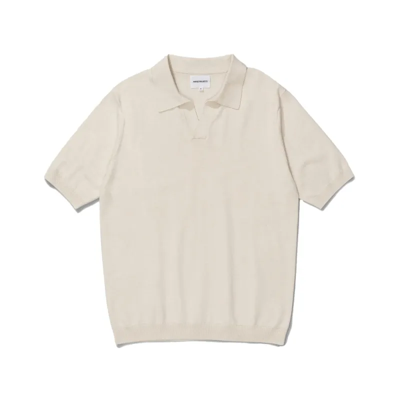 Leif Cotton Linen S/S Polo - Kit White sold by Stomping Ground