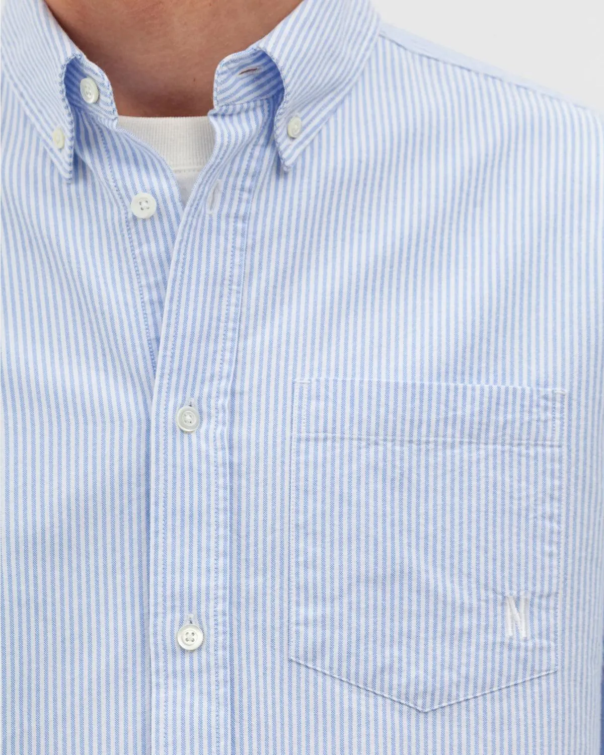 Algot Relaxed Oxford Monogram - Blue Stripe sold by Stomping Ground product image thumbnail 3