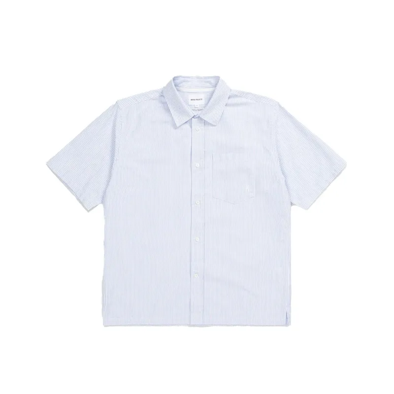 Ivan S/S Relaxed Oxford Shirt - Blue Stripe sold by Stomping Ground