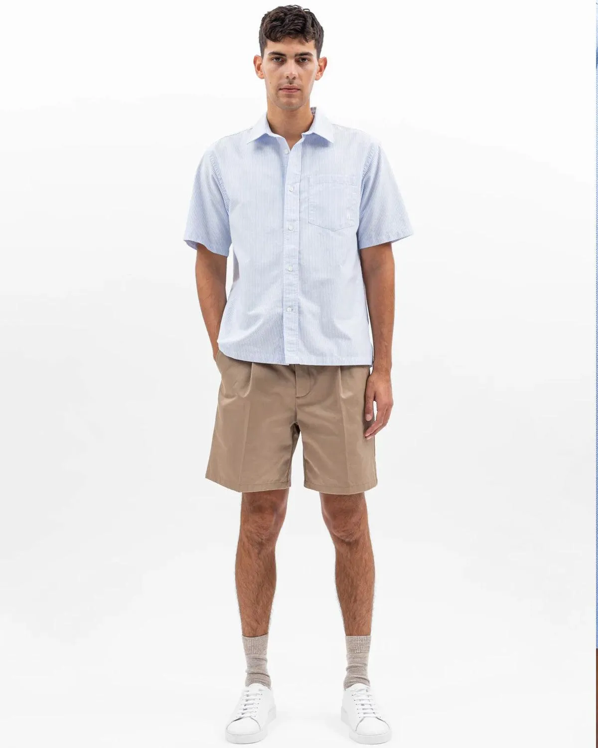 Ivan S/S Relaxed Oxford Shirt - Blue Stripe sold by Stomping Ground product image thumbnail 2