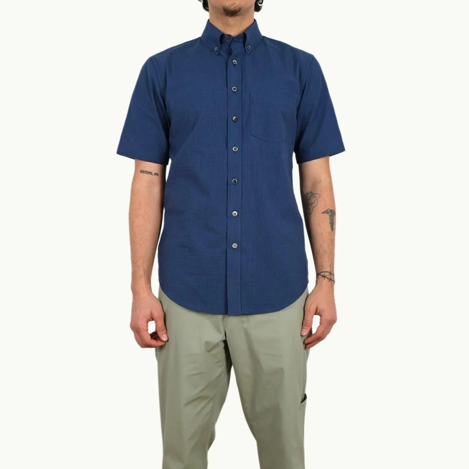 Indigo Seersucker S/S Shirt sold by Stomping Ground product image thumbnail 3