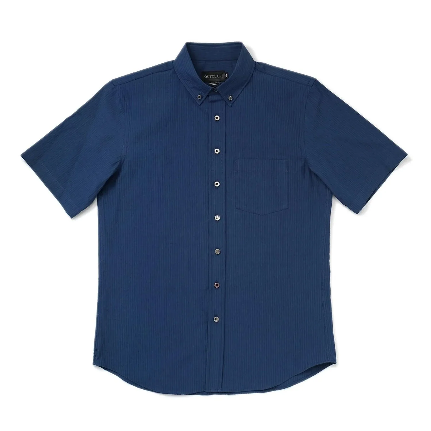 Indigo Seersucker S/S Shirt sold by Stomping Ground