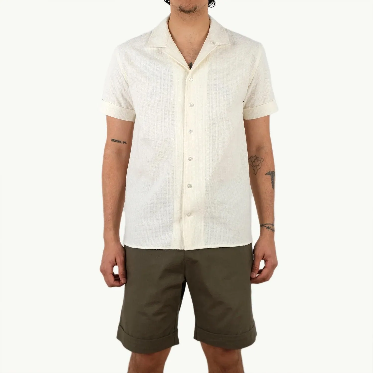 Ecru Jacquard S/S Havana Shirt sold by Stomping Ground product image thumbnail 3
