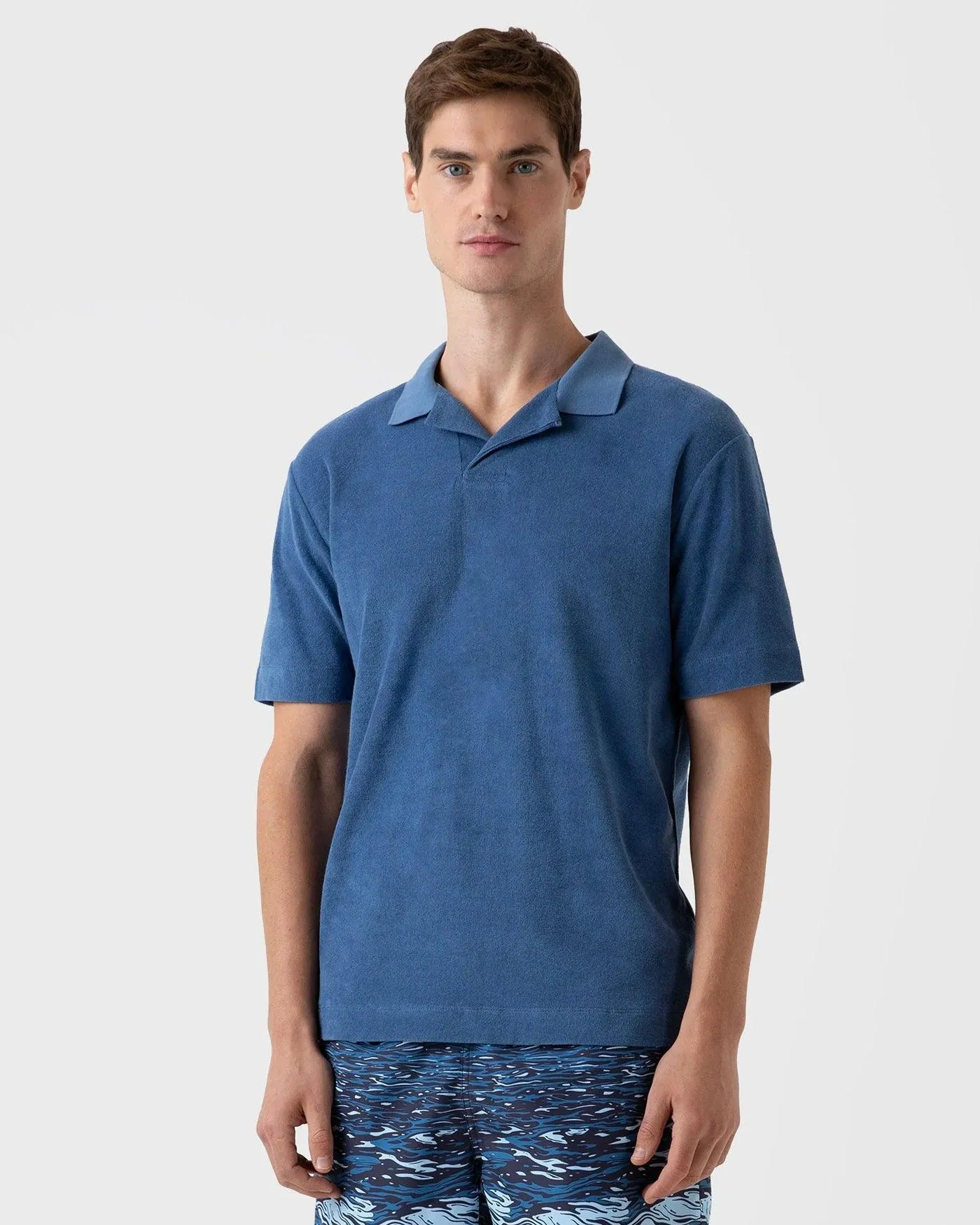 Towelling Polo Shirt - Bluestone sold by Stomping Ground product image thumbnail 2