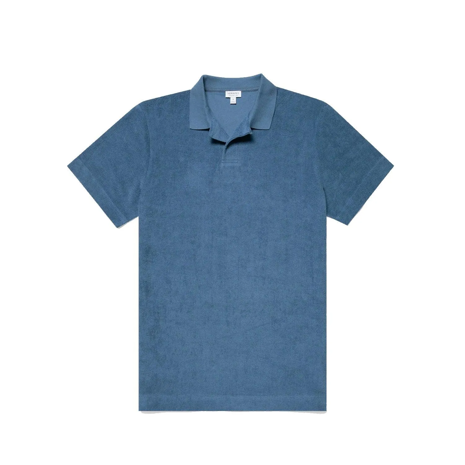 Towelling Polo Shirt - Bluestone sold by Stomping Ground