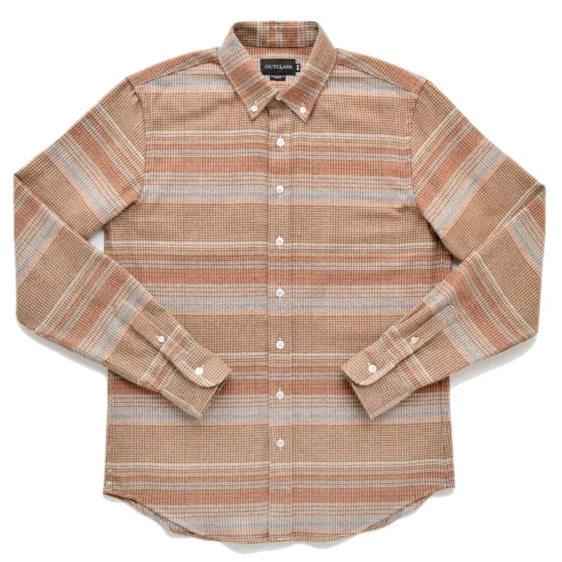 Camel Houndstooth Flannel sold by Stomping Ground