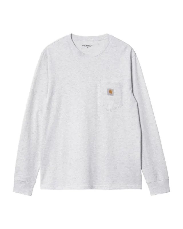 L/S Pocket T-Shirt - Ash Heather sold by Stomping Ground