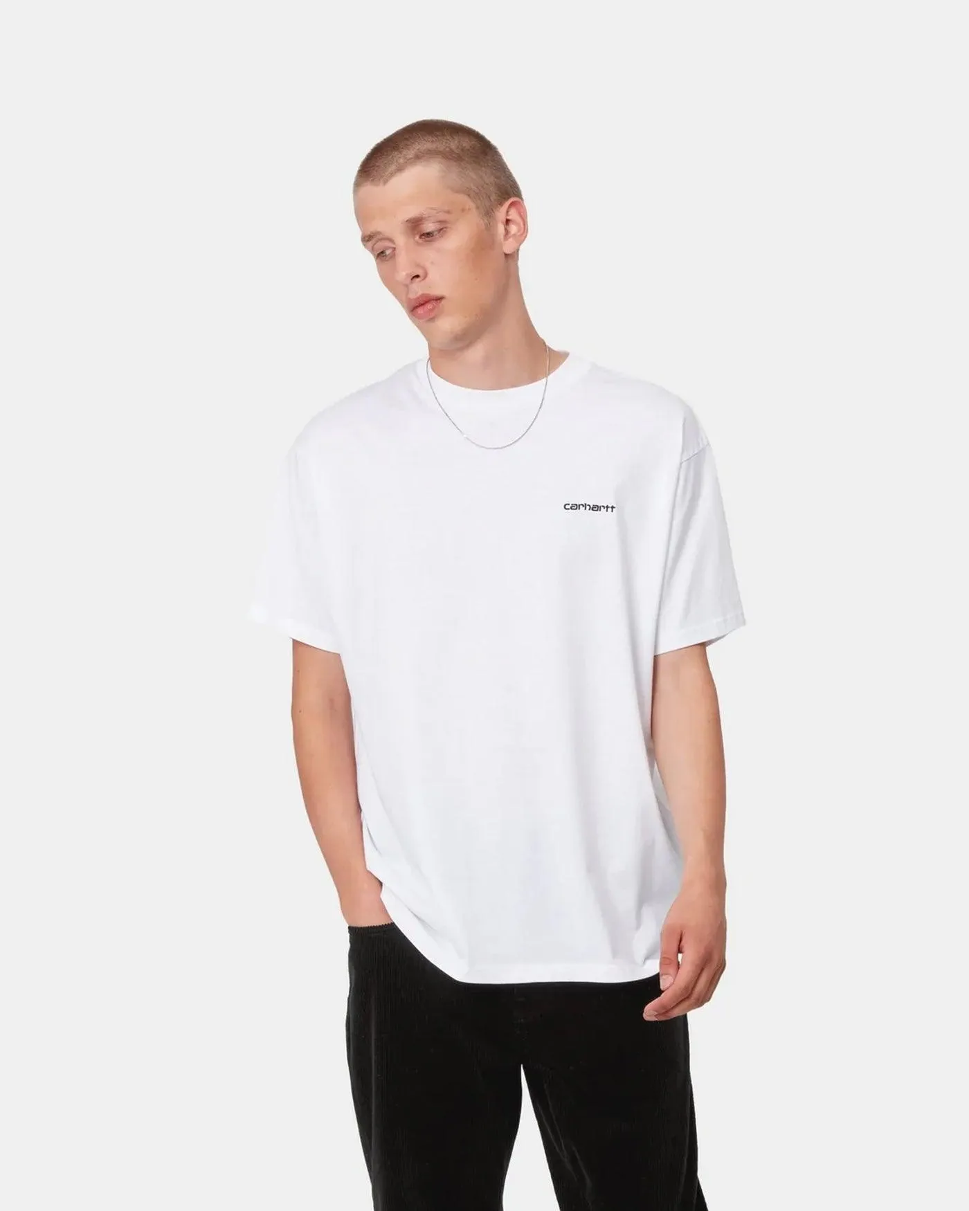 S/S Script Embroidery Tee - White / Black sold by Stomping Ground product image thumbnail 3