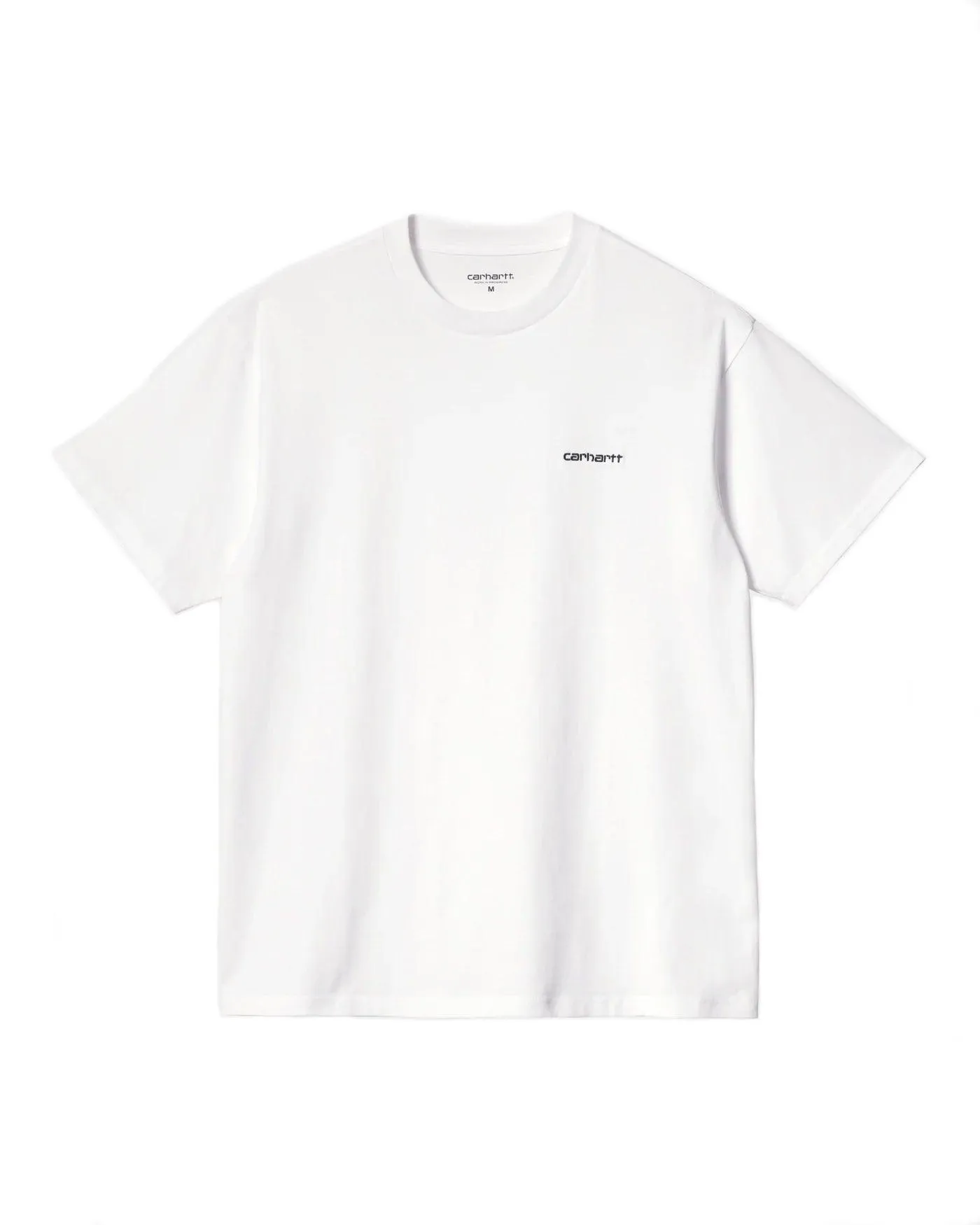 S/S Script Embroidery Tee - White / Black sold by Stomping Ground