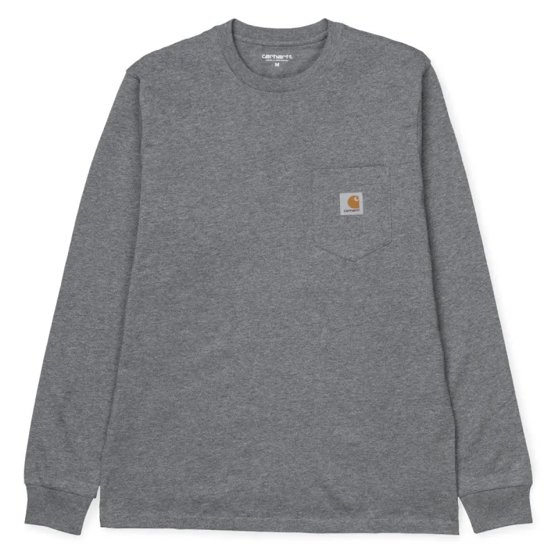 L/S Pocket T-Shirt - Dark Grey sold by Stomping Ground