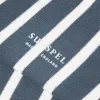 Cotton Sock - Breton Stripe Slate Blue sold by Stomping Ground