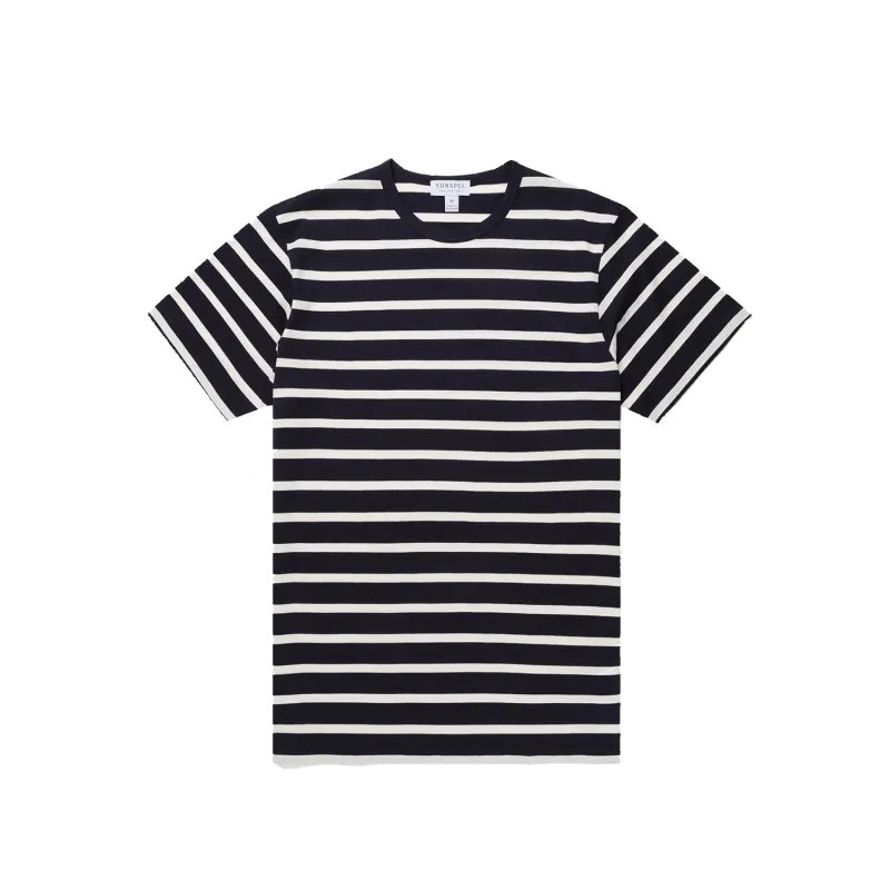 S/S Classic T-Shirt - Navy Breton Stripe sold by Stomping Ground