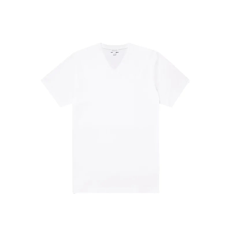 S/S Riviera Midweight V‑neck T‑shirt - White sold by Stomping Ground
