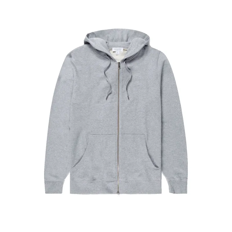 Loopback Zip-Up Hoodie - Grey Melange sold by Stomping Ground