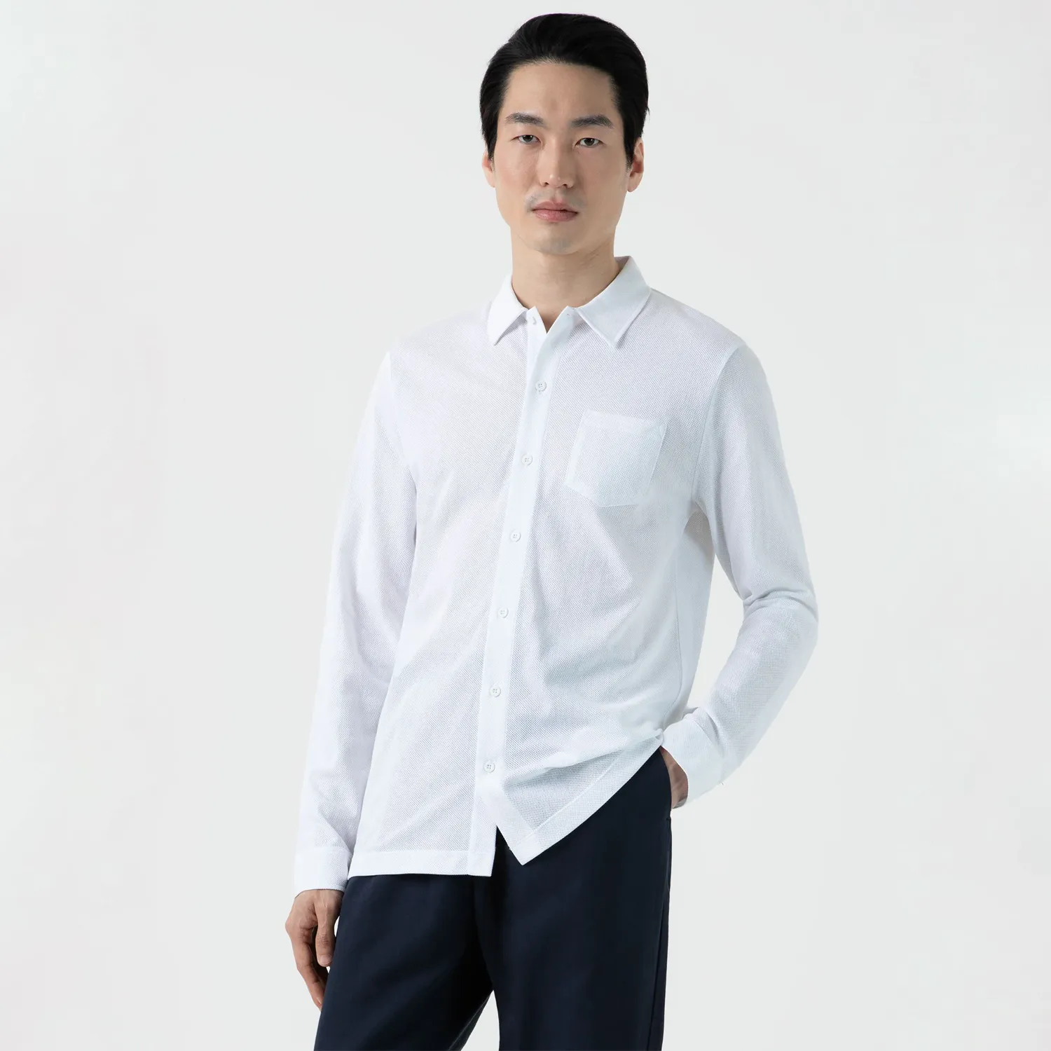 Long Sleeve Riviera Shirt - White sold by Stomping Ground product image thumbnail 3