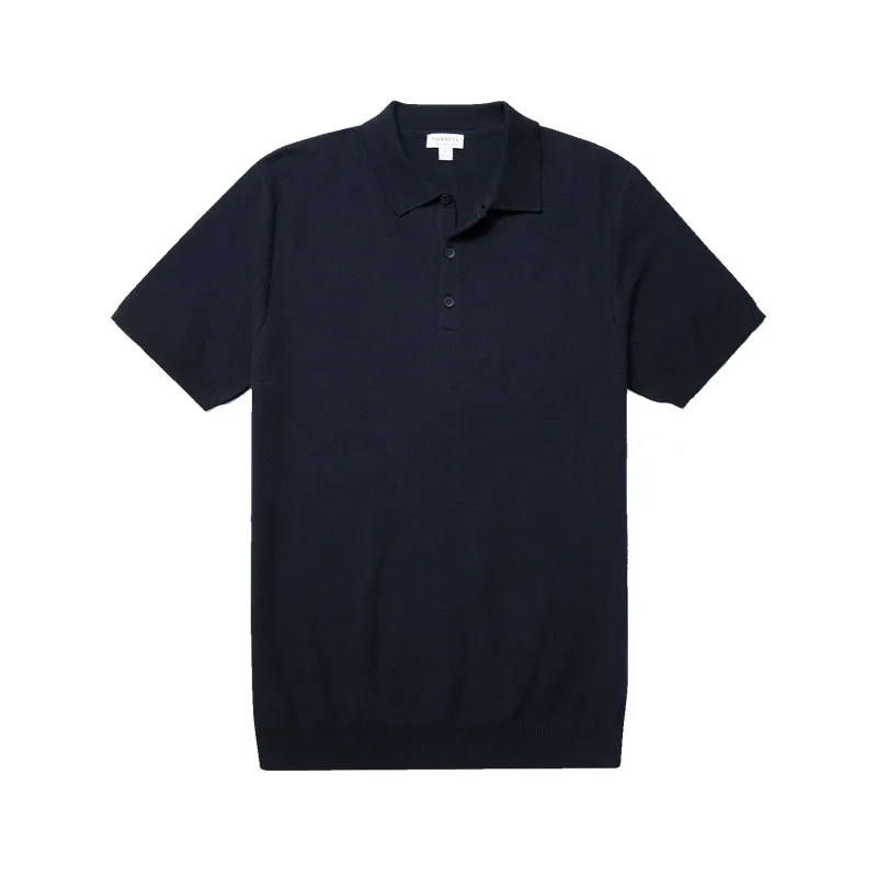 Knit Polo Shirt - Navy sold by Stomping Ground