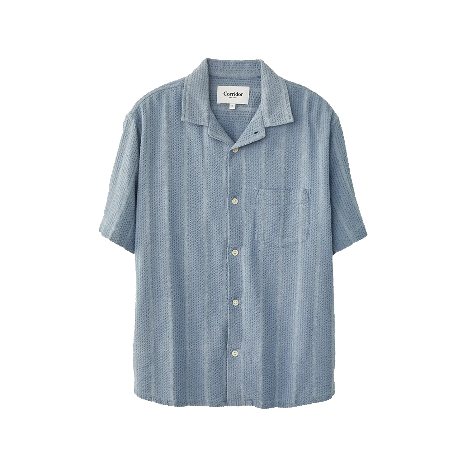 S/S Striped Seersucker Shirt - Indigo sold by Stomping Ground