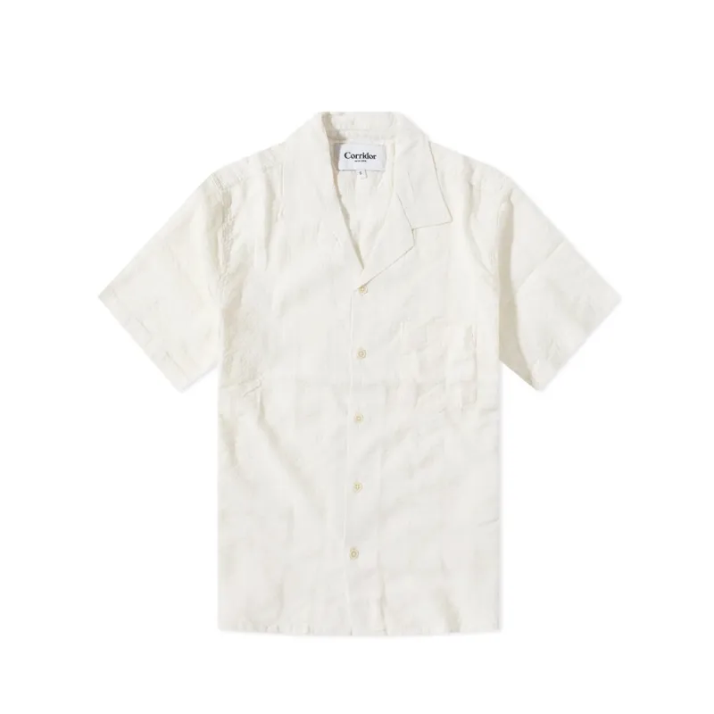 Striped Seersucker Short Sleeve Shirt - White sold by Stomping Ground