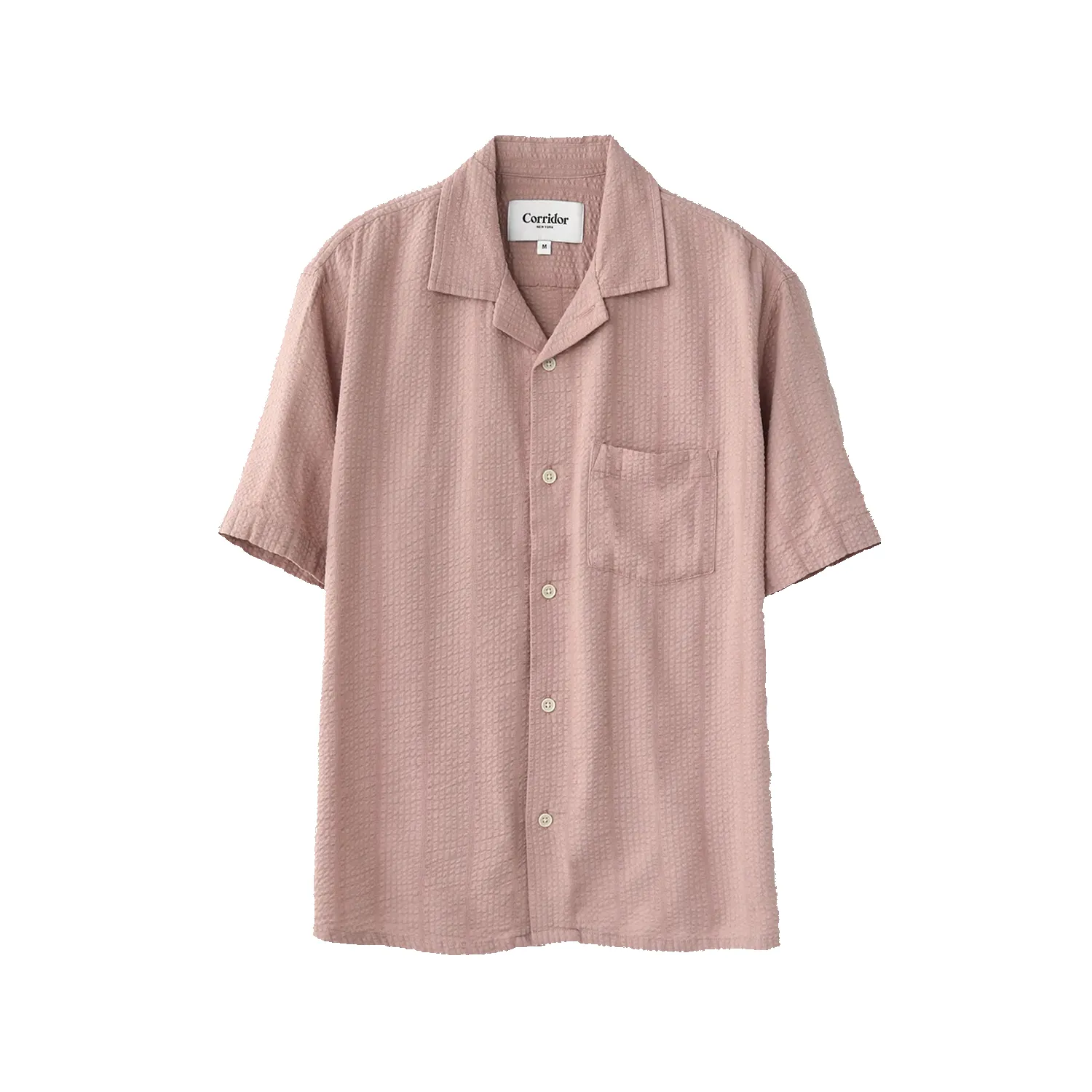 S/S Striped Seersucker Shirt - Pink sold by Stomping Ground