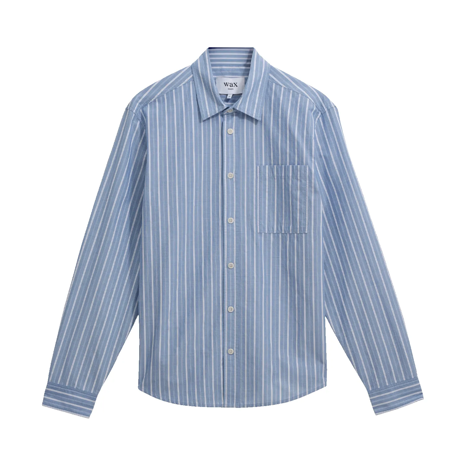 Long Sleeve Rove Shirt - Blue Striped Cotton Poplin sold by Stomping Ground