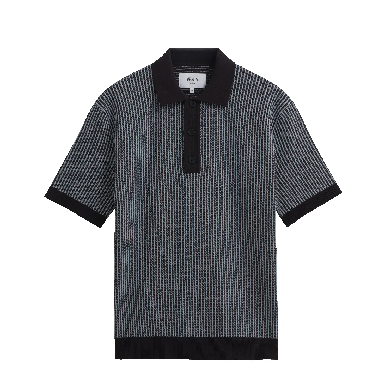 S/S Turin Knit Polo - Navy Ladder Stripe sold by Stomping Ground