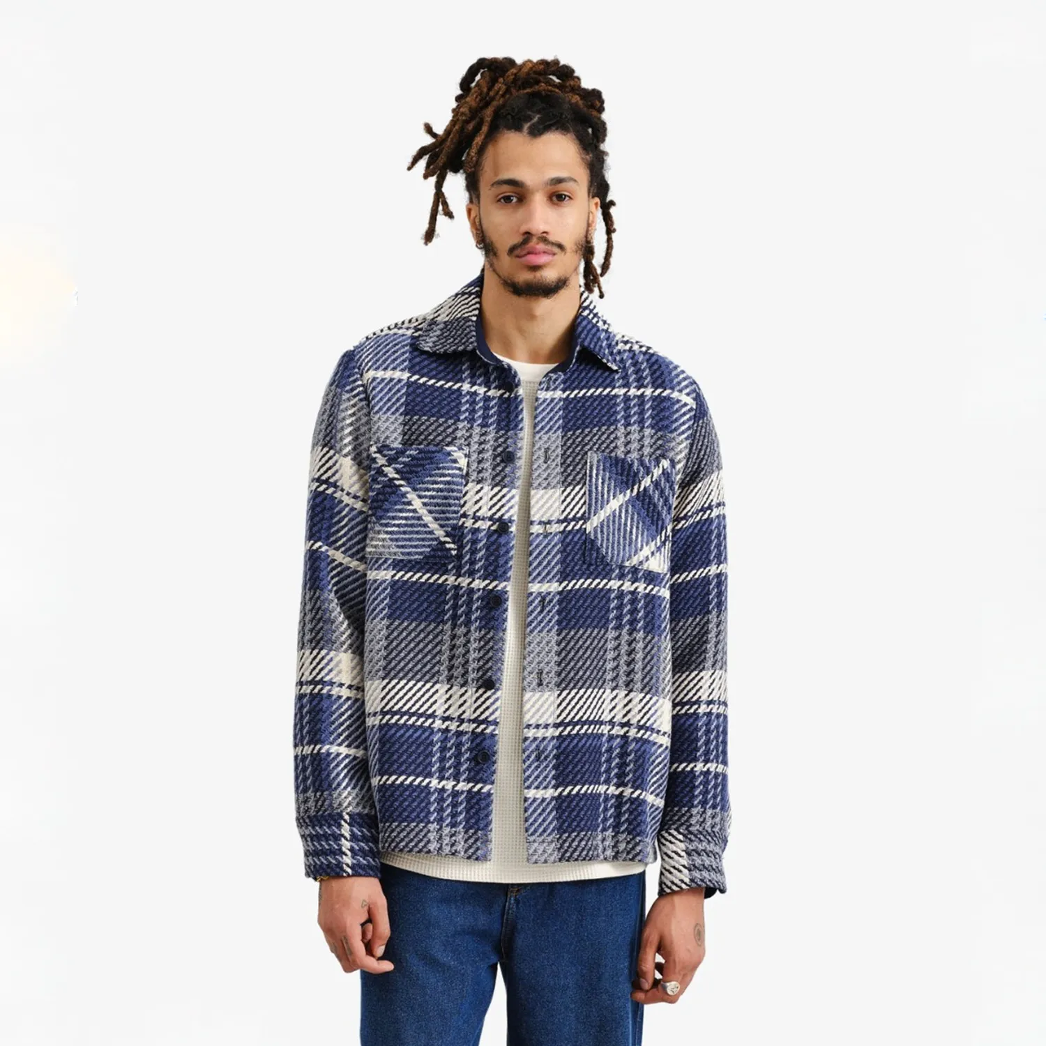 Whiting Overshirt - Spear Check - Navy sold by Stomping Ground product image thumbnail 2