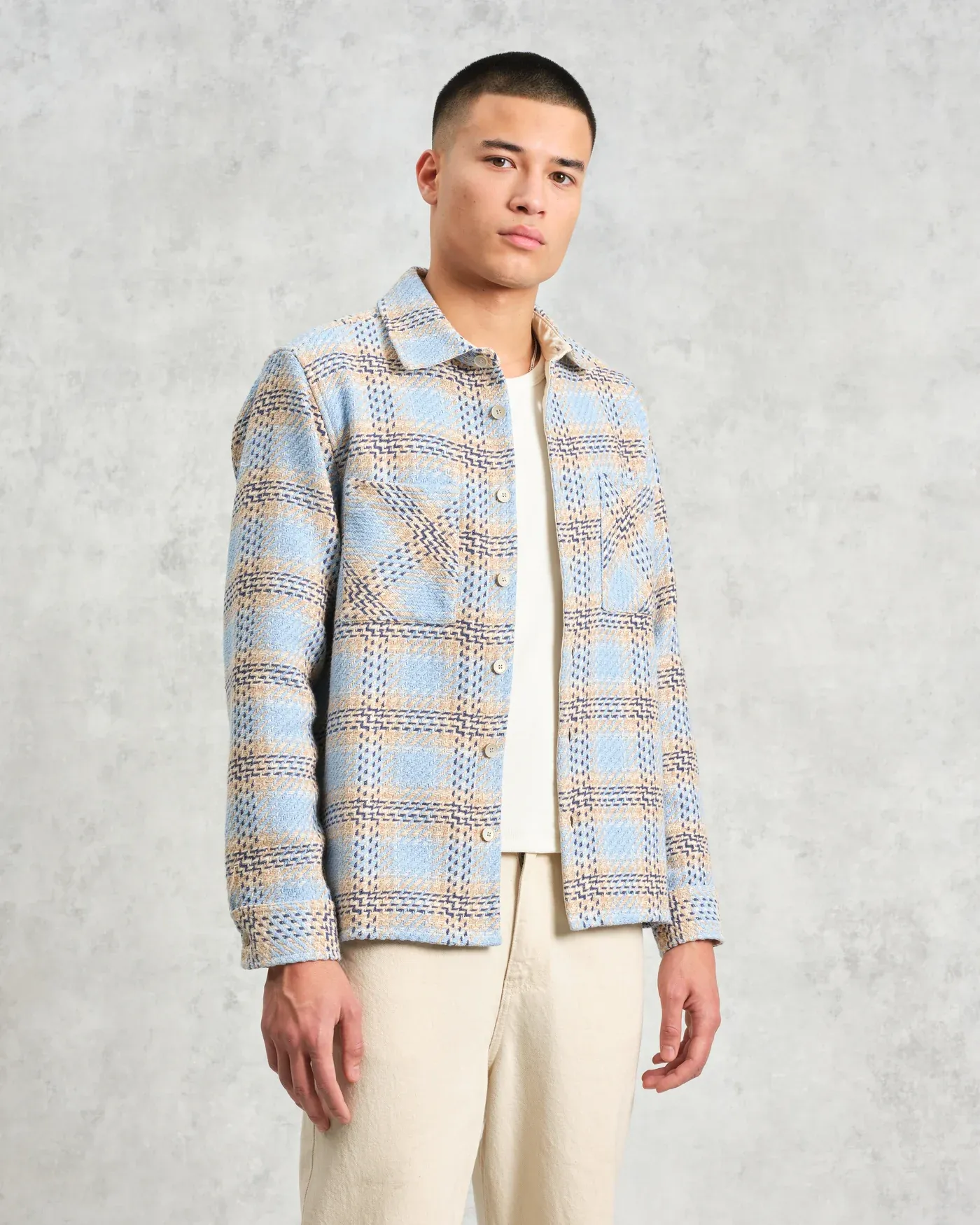 Whiting Overshirt - Pale Blue Earl Check sold by Stomping Ground product image thumbnail 3