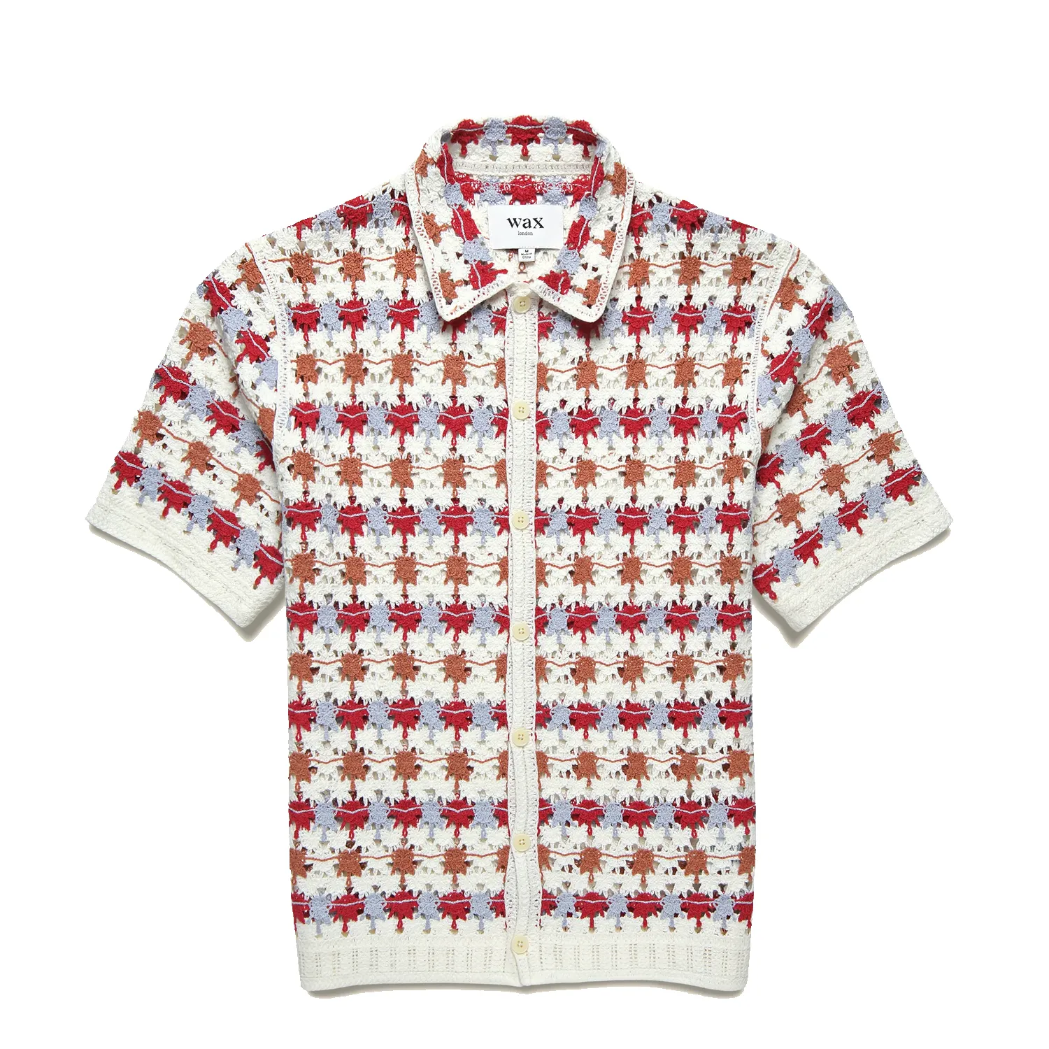 S/S Porto Shirt - Ecru & Multicolor Splash Crochet sold by Stomping Ground