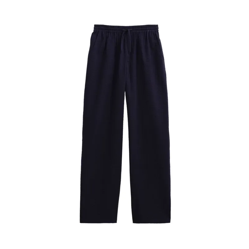 Campbell Seersucker Trouser - Navy made by Wax London