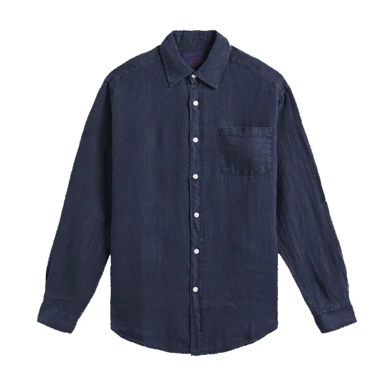 Long Sleeve Linen - Navy sold by Stomping Ground