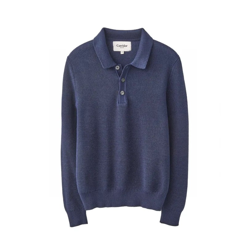 LS SLOUCHY POLO - NAVY sold by Stomping Ground