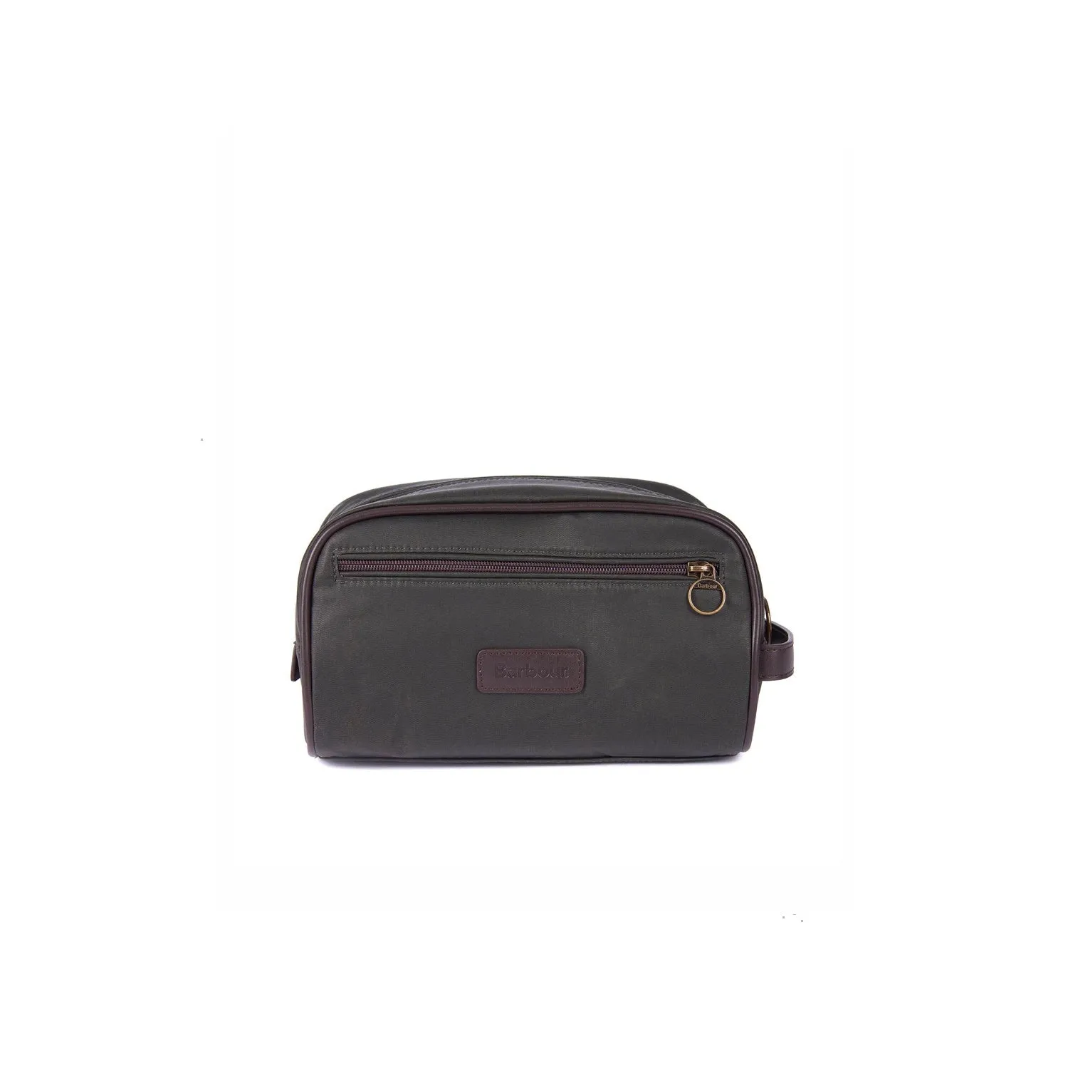 Barbour Wax Washbag - Olive/Brown sold by Stomping Ground