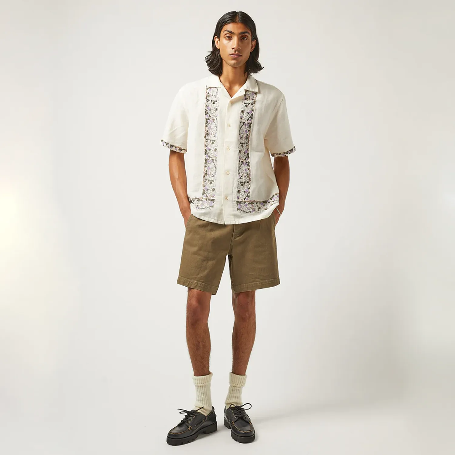 Bacchanal Embroidery S/S Camp Shirt - Natural sold by Stomping Ground product image thumbnail 2