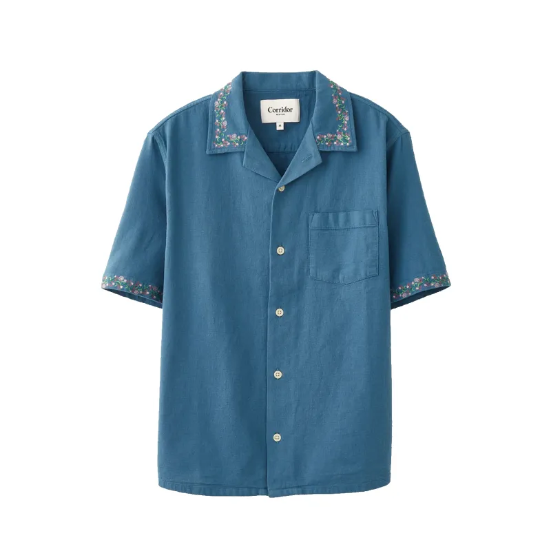 S/S Spring Bouquet Shirt - Blue sold by Stomping Ground