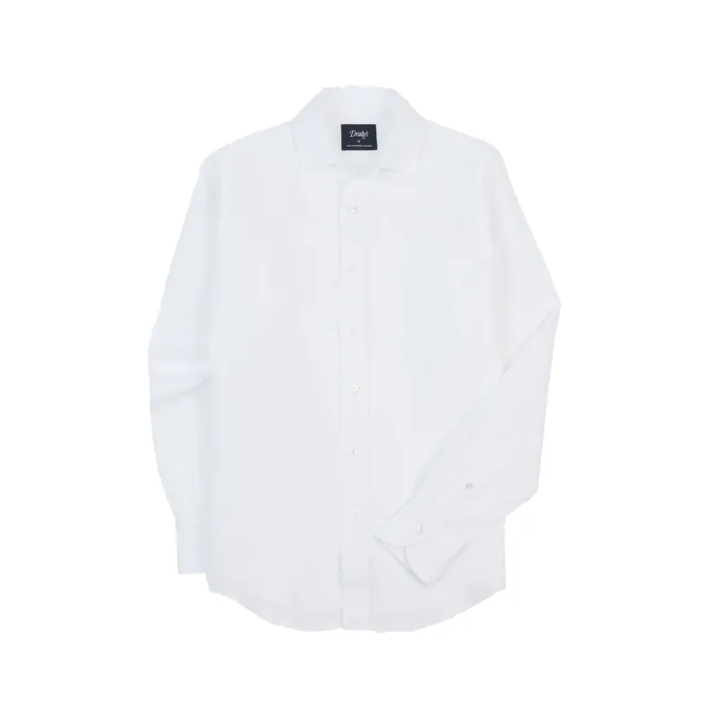 Linen Spread Collar Shirt - White sold by Stomping Ground