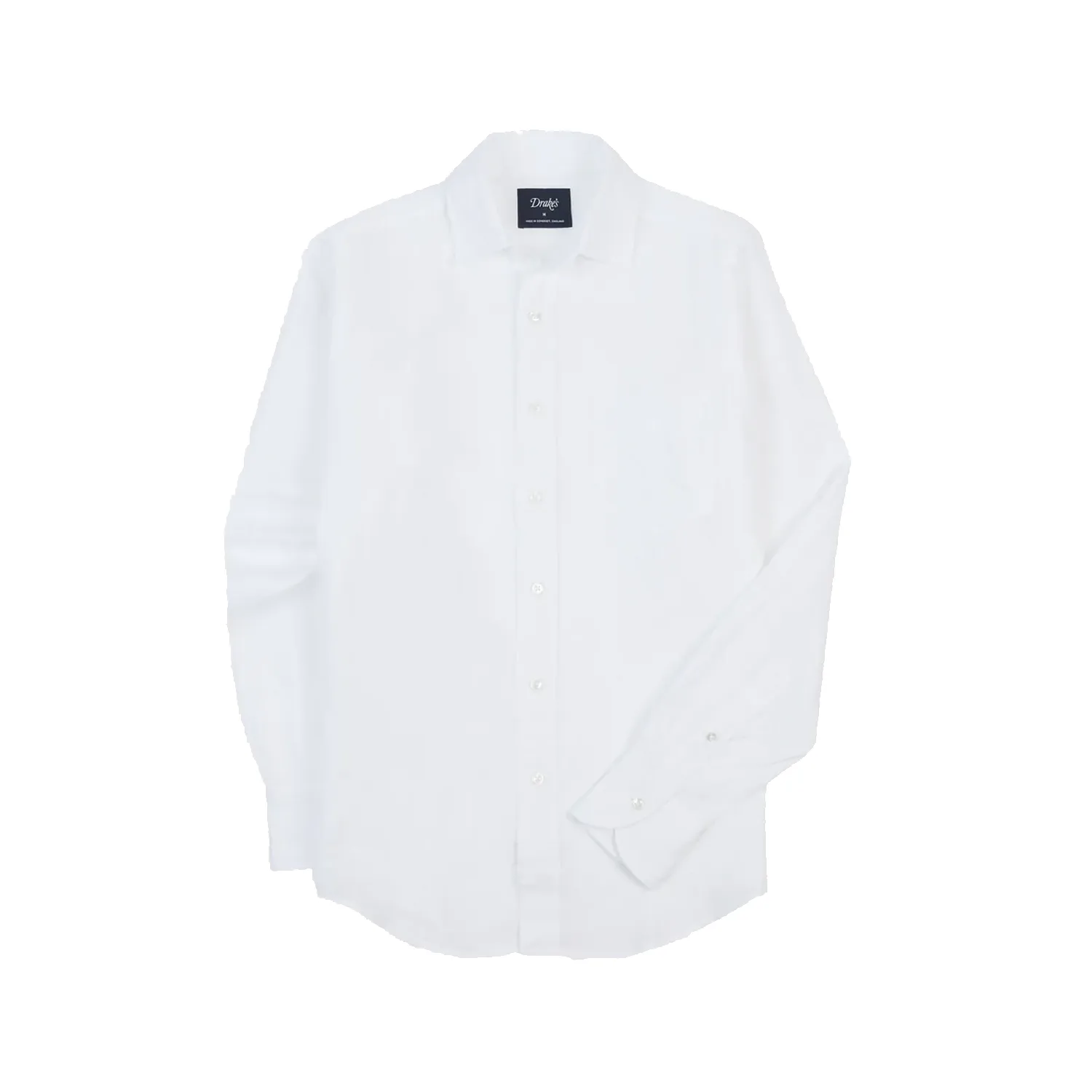 Linen Spread Collar Shirt - White sold by Stomping Ground