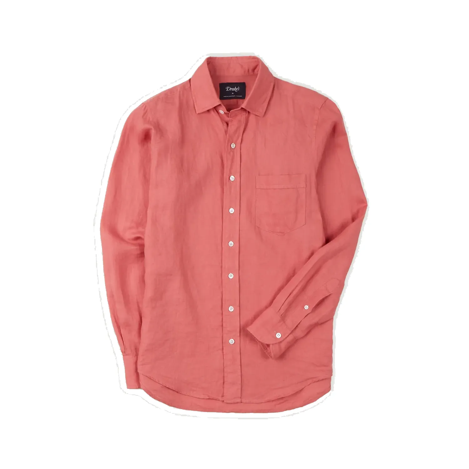 Linen Spread Collar Shirt - Pink sold by Stomping Ground